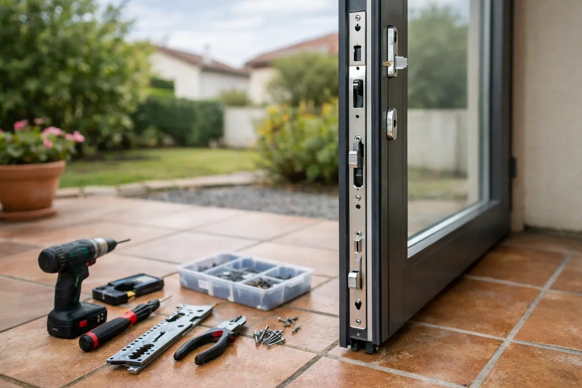 Remplacement d'une serrure multipoints sur une porte d'entrée aluminium